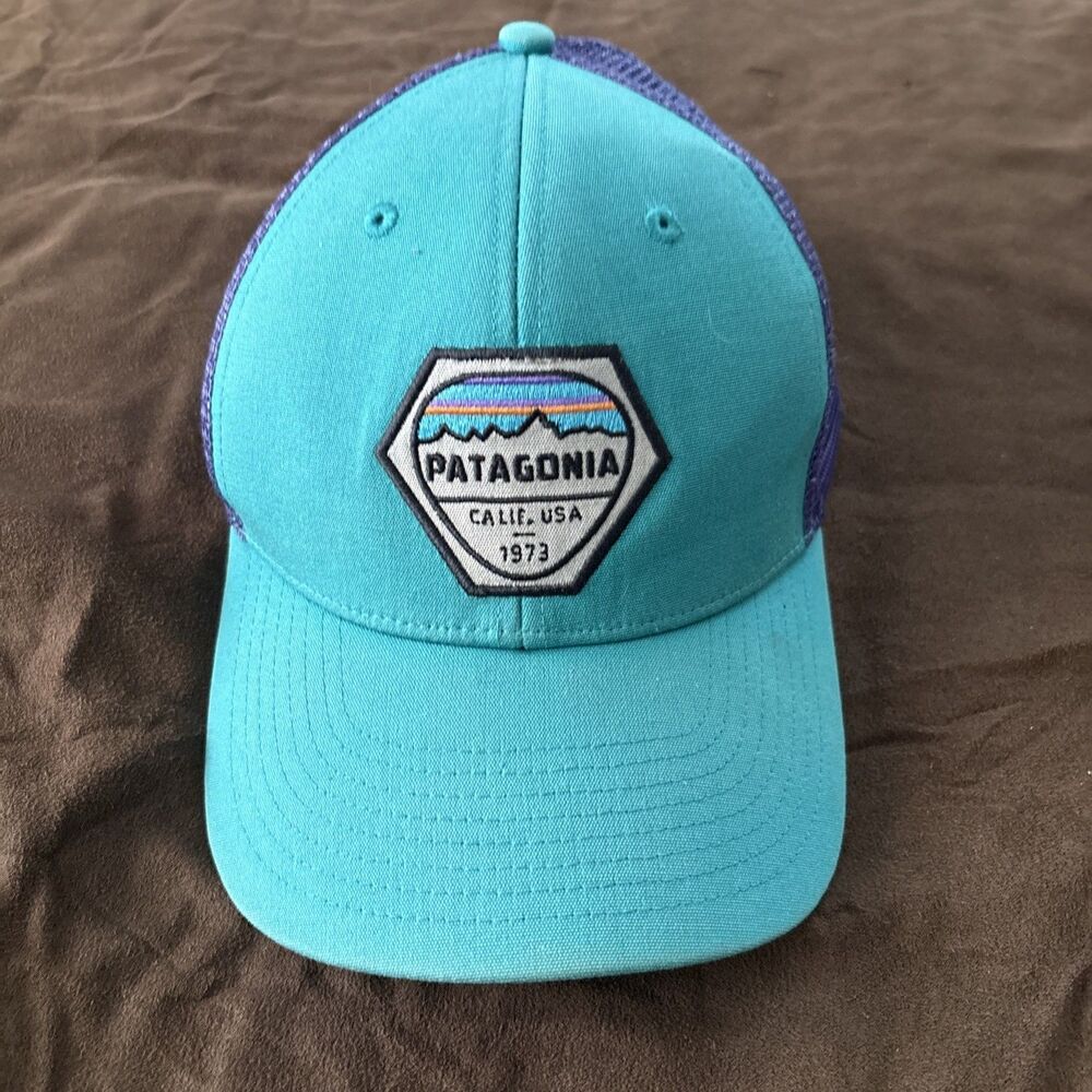 Patagonia Trucker Baseball Cap Hat Adjustable Snapback Mesh California USA 1973